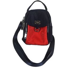 Red Navy Nylon Mini Crossbody Phone Bag by JIMIUER Small Sling NWOT